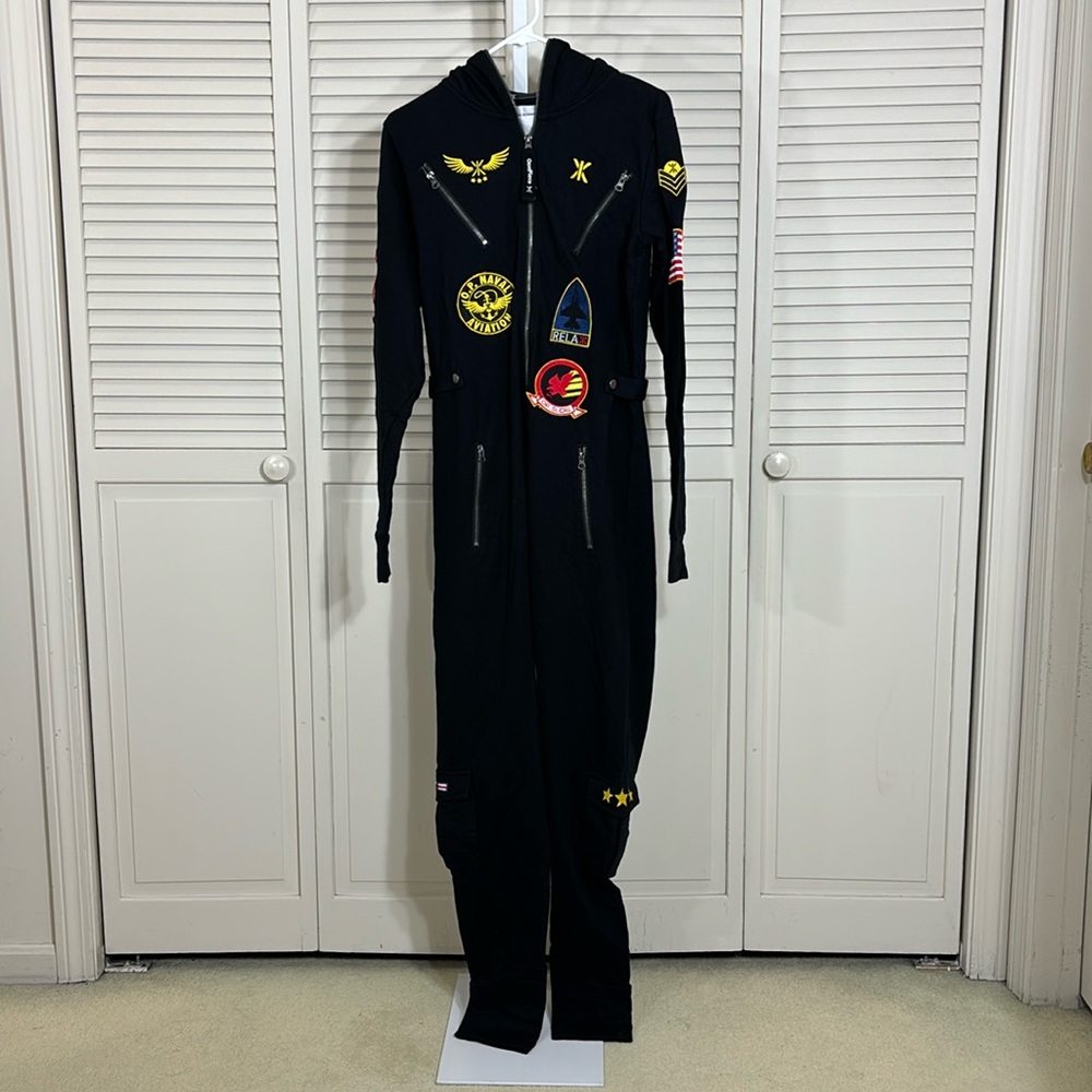 One Piece Jumpsuit Women's Flight Long Sleeve Feel Need Sleep Plane Cruise Small